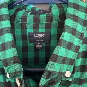 J. Crew Green and Black Plaid Men's Shirt